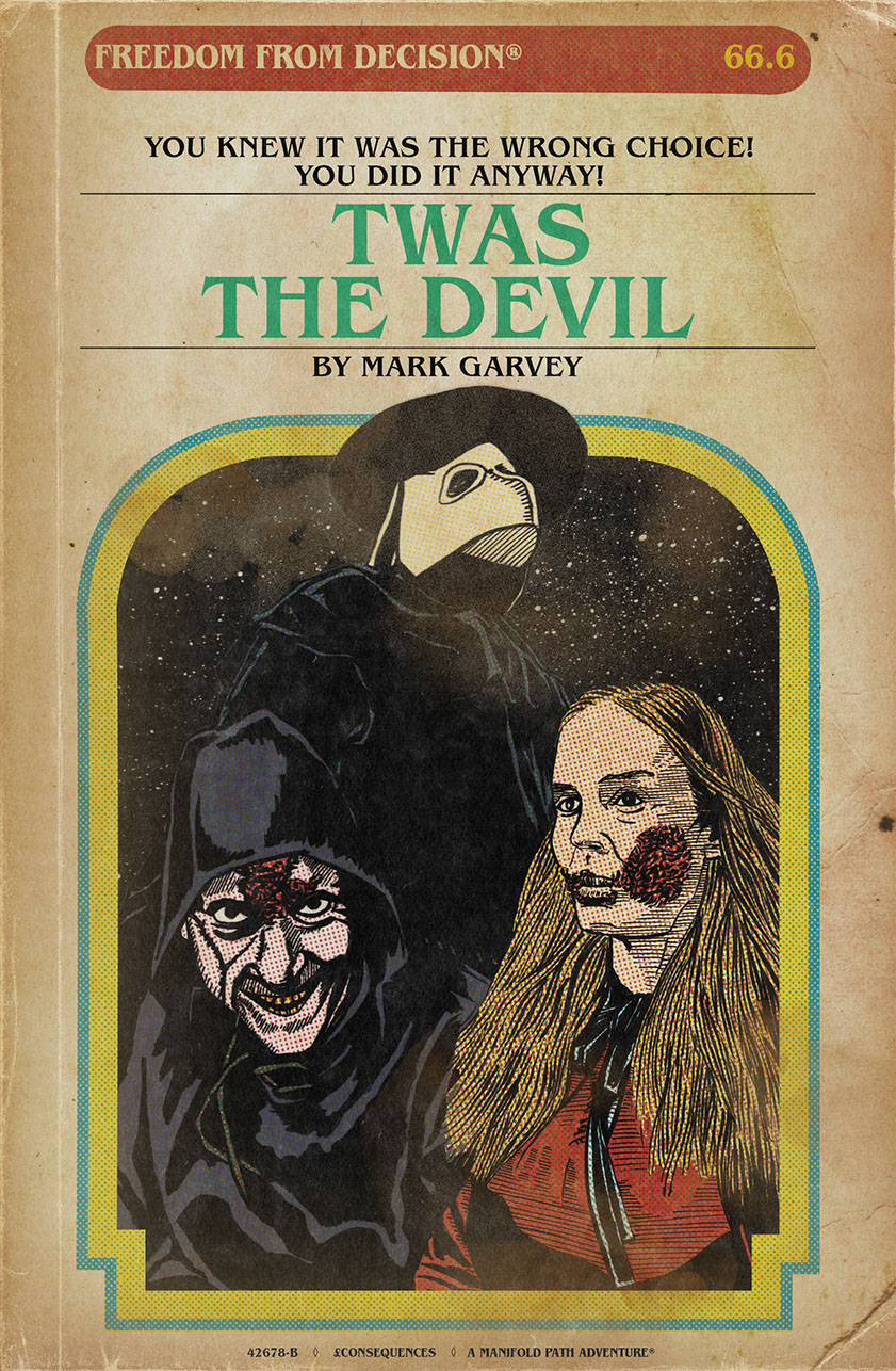 mark garvey, twas the devil, brad Robert Benford, illustration, drawing, art, artwork, film, movie, cinema, choose your own adventure film,