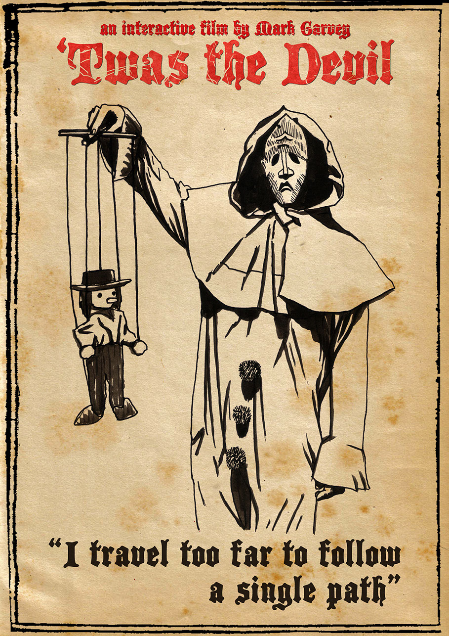 mark garvey, twas the devil, brad Robert Benford, illustration, drawing, art, artwork, film, movie, cinema, choose your own adventure film,